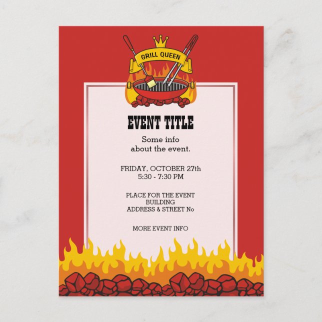 Grill Queen Postkarte (Vorderseite)