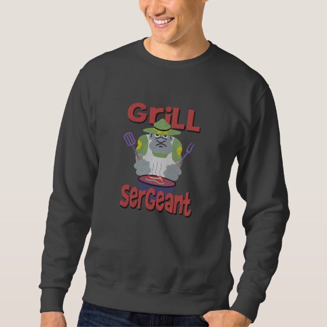 Grill Sargent Barbeque Fun Besticktes Sweatshirt (Vorderseite)