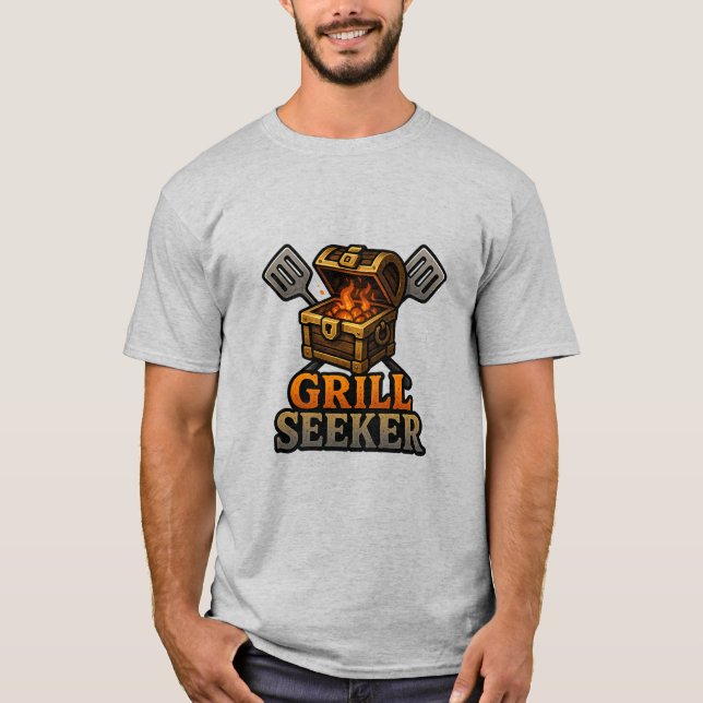 Grill Seeker - Funny GRILLEN Adventurer Feinschmec T-Shirt (Vorderseite)
