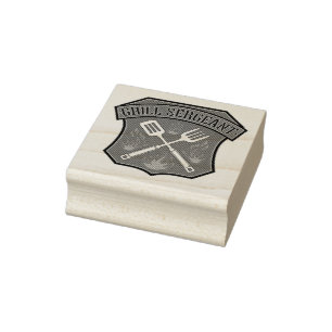 Grill Sergeant Abzeichen Design mit Spatel und Gab Gummistempel