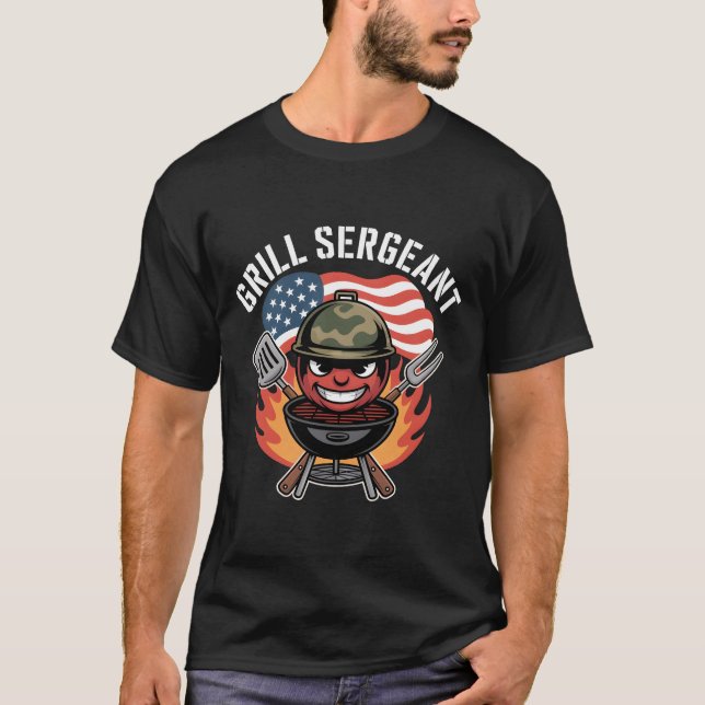 Grill Sergeant - Funny Vatertag GRILLEN T-Shirt (Vorderseite)