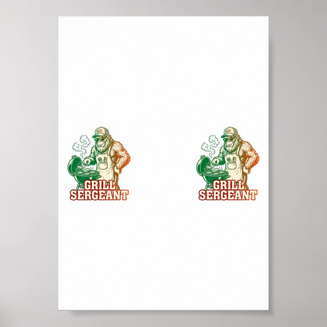Grill Sergeant Lustiges Bigfoot Poster (Vorne)
