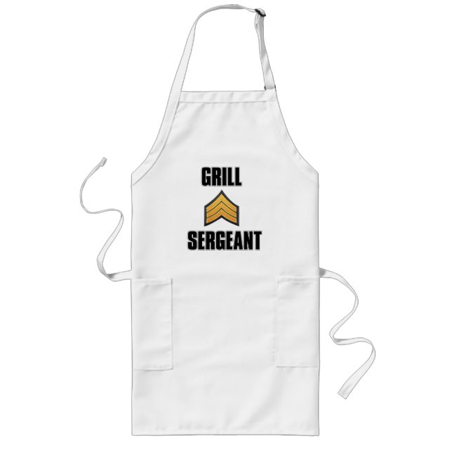 Grill Sergeant lustiges Vorfeld Sommer Grillen Gri Lange Schürze (Vorne)