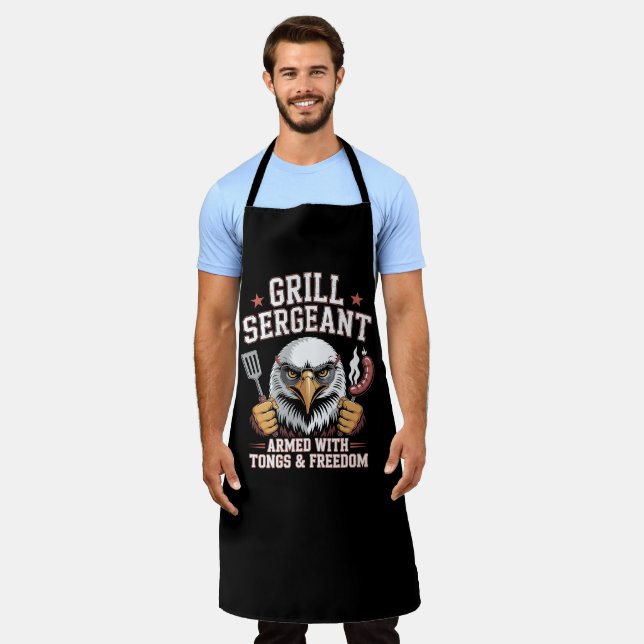 Grill Sergeant: Patriotische GRILLEN Schürze (Getragen)