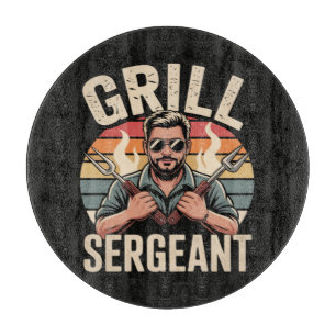 Grill Sergeant Vatertag BBQ Vater Geschenk Schneidebrett