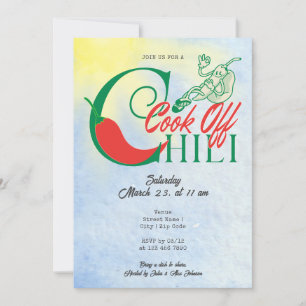 Grill- und Chill-Party Chili-Kochwettbewerb Friend Einladung