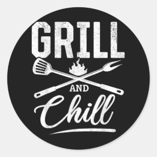 Grill- und Kill-Grillen-Grill-Tools Grillen Lover  Runder Aufkleber