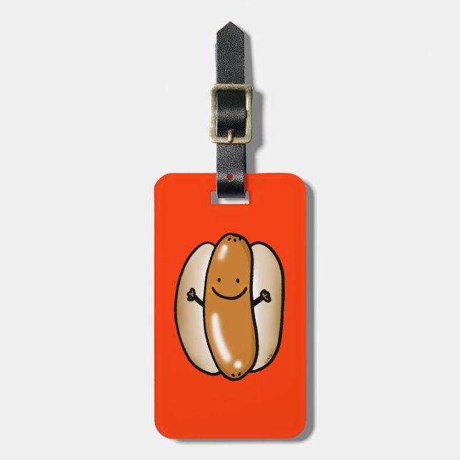 Grill-Würstchenwurst Gepäckanhänger (Vorderseite vertikal)