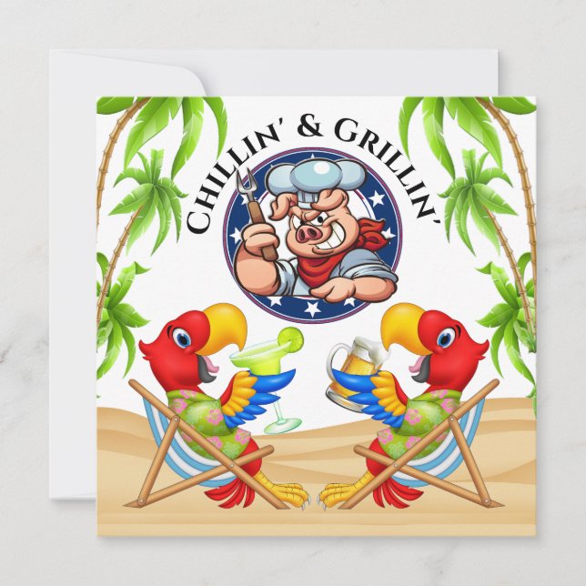 Grillades et détente, invitation (Devant)