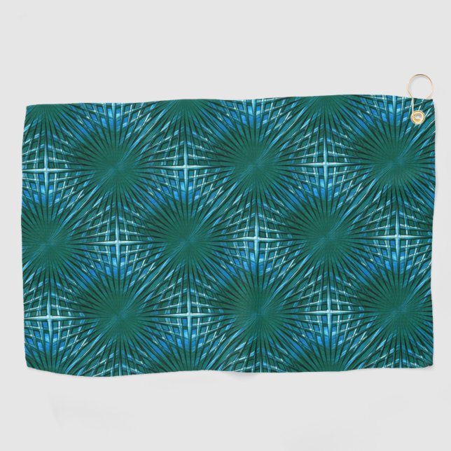Grille aus grönem Zyan, aufgeblasen oder puffert Golfhandtuch (Horizontal)