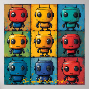 Grille de robot d'art Pop couleur décoration mural