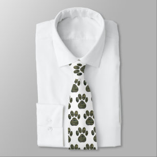 Grille de silhouette blanche Paw Animal Cravate