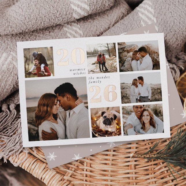 Grille de vacances | Carte Foil Collage photo mode (Créateur téléchargé)