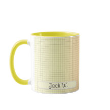 Grille Jaune Motif Design Moderne Personnalisé Mug