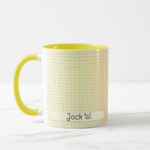 Grille Jaune Motif Design Moderne Personnalisé Mug