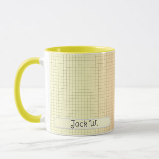 Grille Jaune Motif Design Moderne Personnalisé Mug