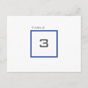 Grille Moderne Bleu Mariage Numéro de table de réc