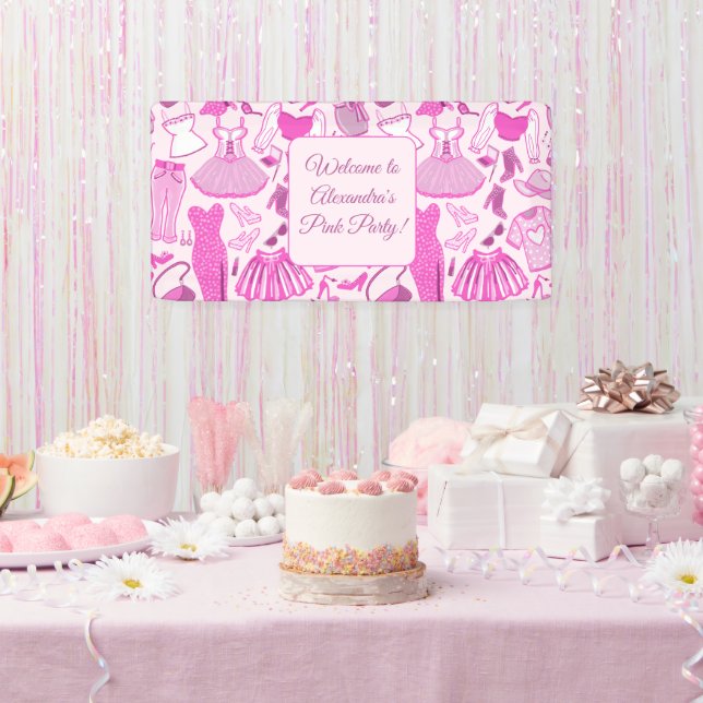 Grillecore, rosa und rosa Modedesign Banner (Party)