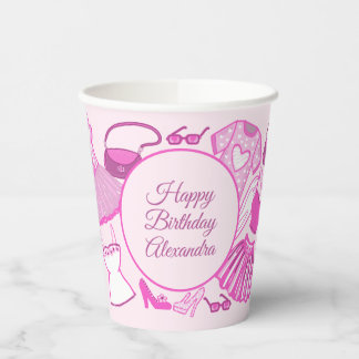 Grillecore, rosa und rosa Modedesign Pappbecher