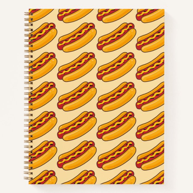 Grilled Hot Dog Pattern Notizbuch (Vorderseite)