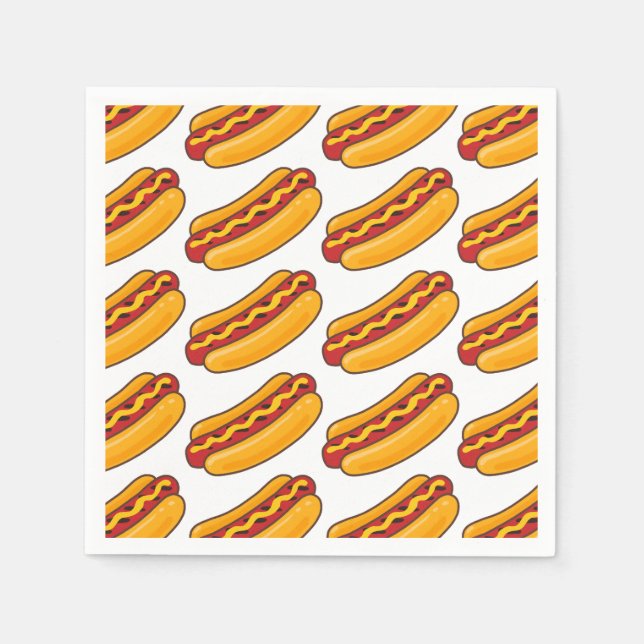 Grilled Hot Dog Pattern Serviette (Vorderseite)