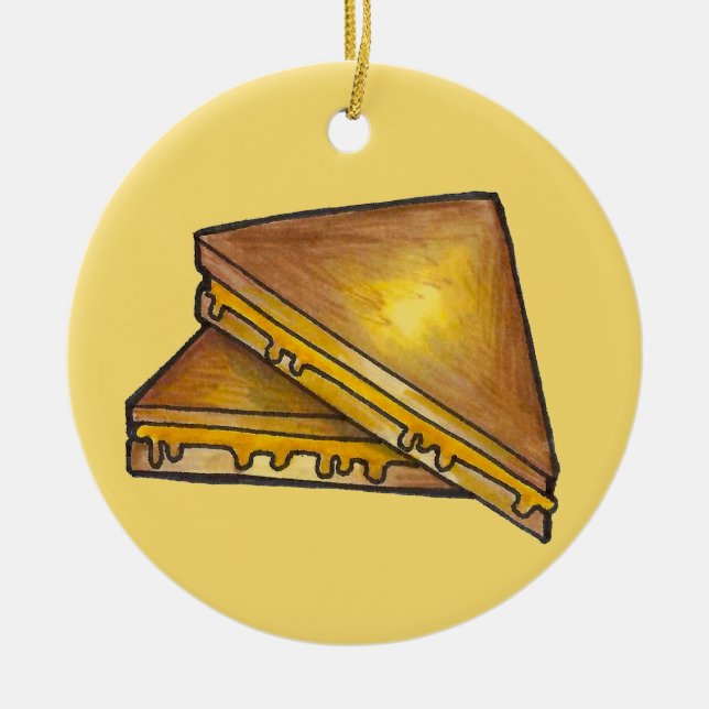 Grilled Toasted Cheddar Cheese Sandwich Toastie Keramik Ornament (Vorne)