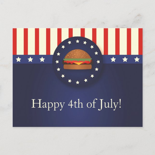 GRILLEN 4. Juli Party Postkarte (Vorderseite)