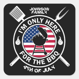 Grillen 4. Juli Patriotische Personalisiert Quadratischer Aufkleber