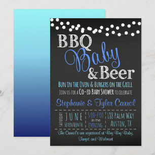 GRILLEN Baby and Beer Chalkboard Boy Shower Einlad Einladung