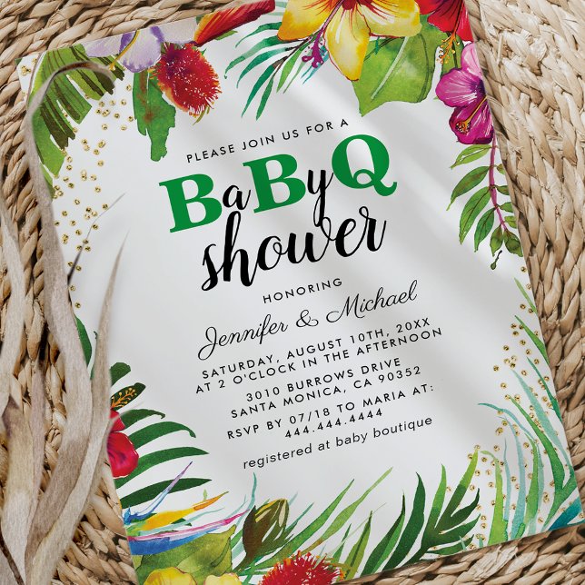 GRILLEN Baby Couples Dusche | Tropical Babyq Barbe Einladung (Von Creator hochgeladen)
