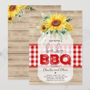 GRILLEN Baby Dusche Sonnenblume Baby Q Paare Dusch Einladung