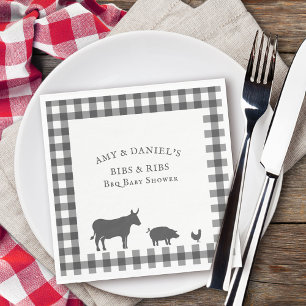 Grillen Baby Duschrippen und Bibs Vintag Grau Kari Serviette