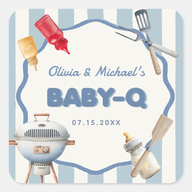 Grillen Baby Q Babyaufkleber Quadratischer Aufkleber (Vorderseite)