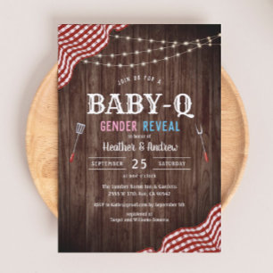 GRILLEN Baby Shower Baby-Q Gender Offenlegung Einl Einladung