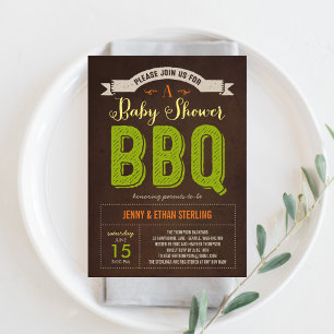 GRILLEN Baby Shower Einladung - Limon