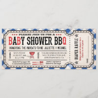 GRILLEN Baby Shower Ticket Diaper Einladungen