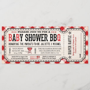 GRILLEN Baby Shower Ticket Diaper Einladungen