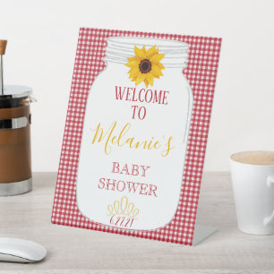 Grillen Babydusche Begrüßungsschild 8x10 Sockelschild
