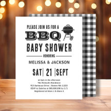 Grillen Babydusche im Hinterhof Einladung