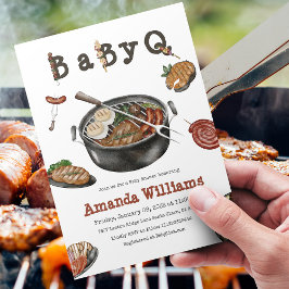 GRILLEN Barbecue Backyard Party Baby Shower BabyQ Einladung