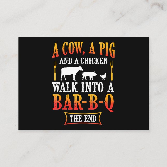 GRILLEN| Barbecue Grillen Joke Gift Grill Master K Visitenkarte (Vorderseite)