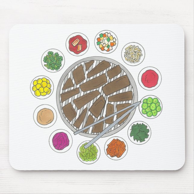 Grillen Barbecue Roast Bulgogi Banchan Food Mousepad (Vorne)