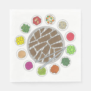 Grillen Barbecue Roast Bulgogi Banchan Food Serviette
