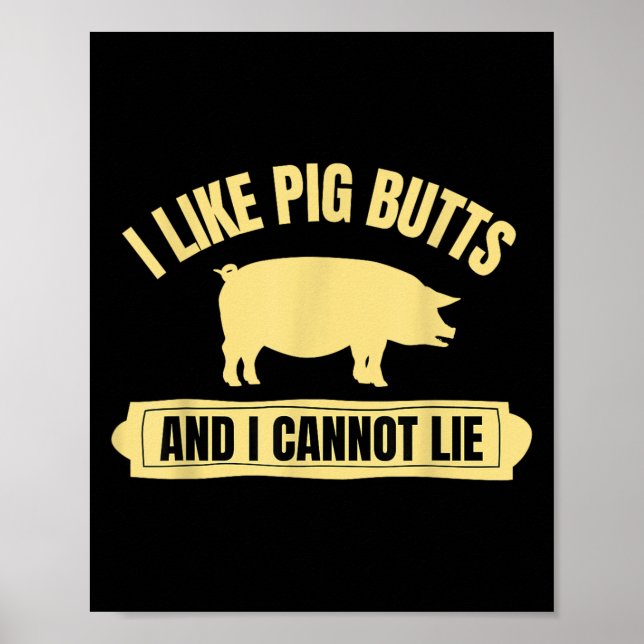 Grillen Barbeque Grilling Ich mag G-Hintern und ic Poster (Vorne)