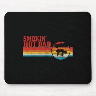 Grillen BBQ Lustiger Vatertag Grill Vintage Smoki Mousepad