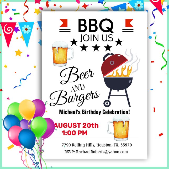 GRILLEN Beer and Burgers - Einladung zum Geburtsta (Von Creator hochgeladen)