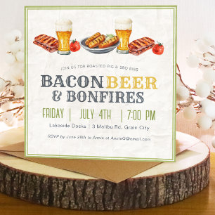 Grillen Beer Bonfire Feiertag Einladung