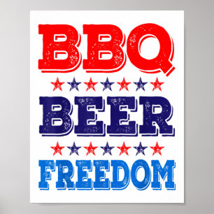 Grillen Beer Freedom America Party 4. Juli 2010 Poster