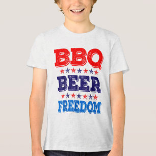 Grillen Beer Freedom America Party 4. Juli 2010 Tri-Blend Shirt