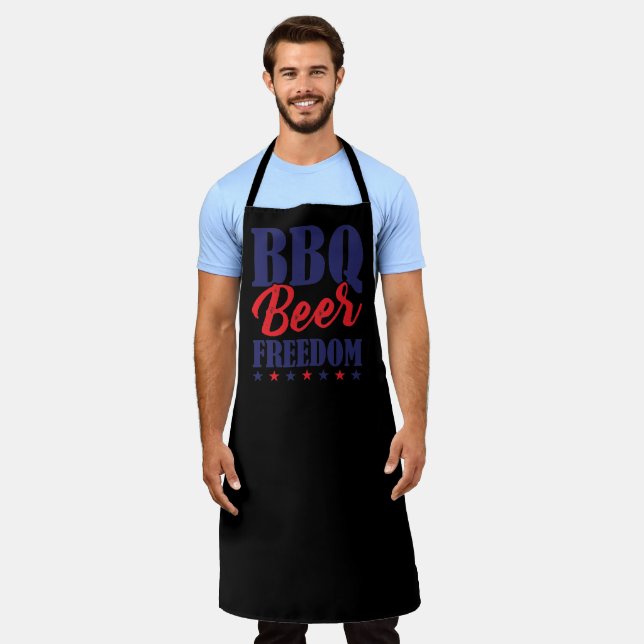 GRILLEN Beer Freedom Large Black Schürze (Getragen)